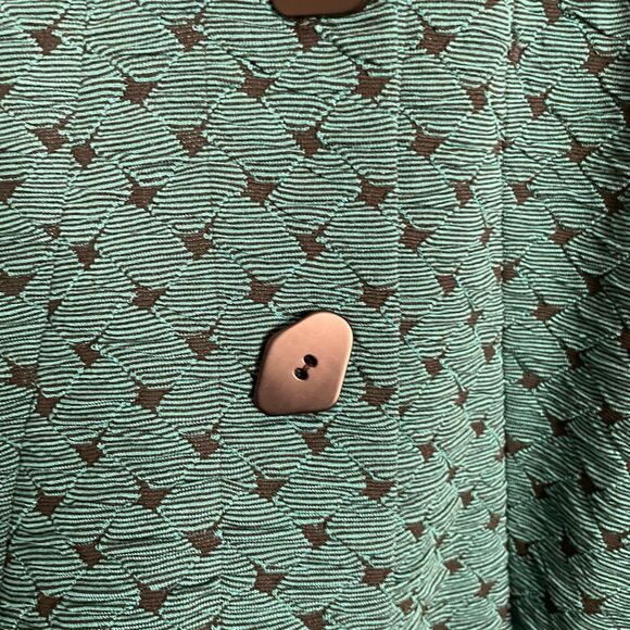 Habitat Womens Basket Weave Jacket S Teal Basket Weave Normcore Button Front - Picture 4 of 7